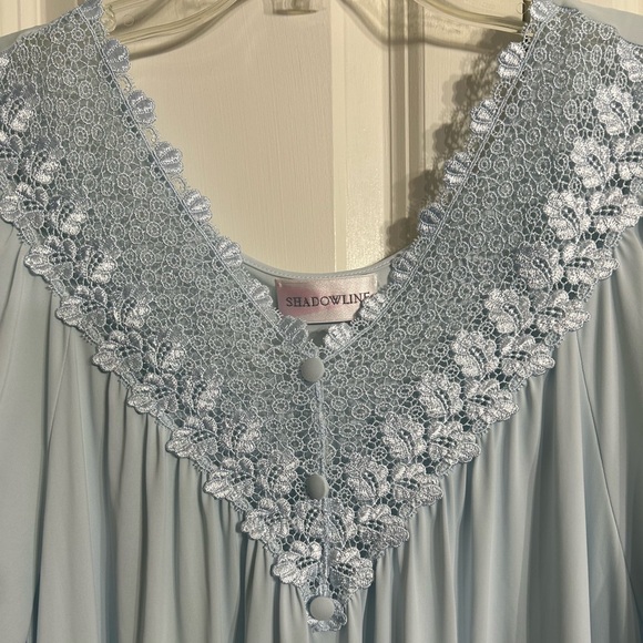 Shadowline Beloved Flutter Sleeve Lace Babydoll Long Nightgown Size L - Picture 5 of 11